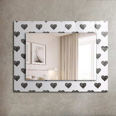 Wandspiegel met print Zwart hart ontwerp
