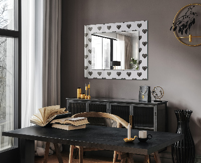Wandspiegel met print Zwart hart ontwerp