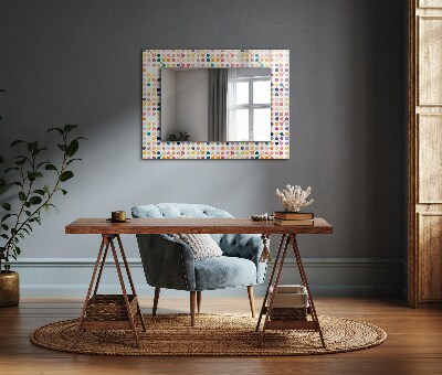 Spiegel met print Gekleurd geometrisch patroon
