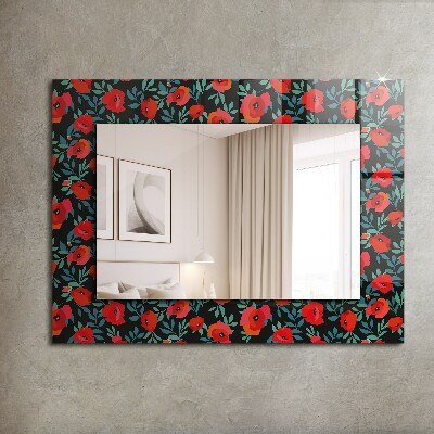 Spiegel met print Klaproos bloemen