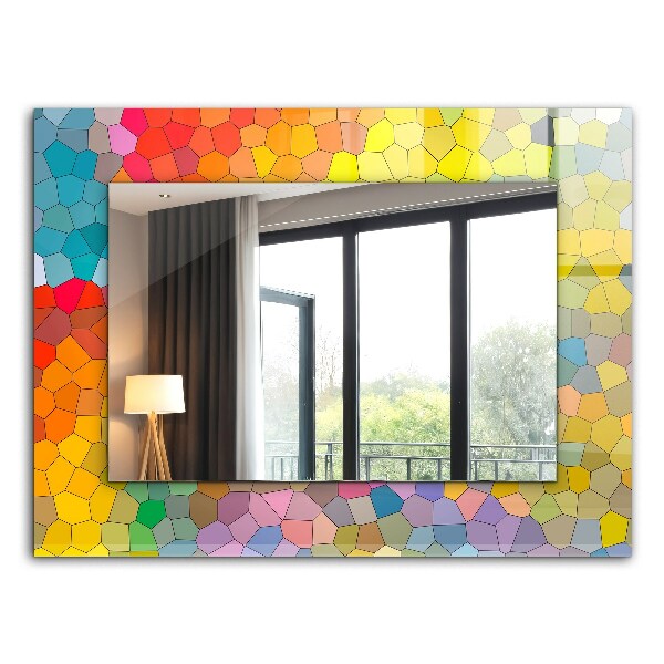 Wandspiegel decoratieve print Abstract gekleurd mozaïek