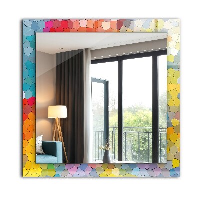 Wandspiegel decoratieve print Abstract gekleurd mozaïek