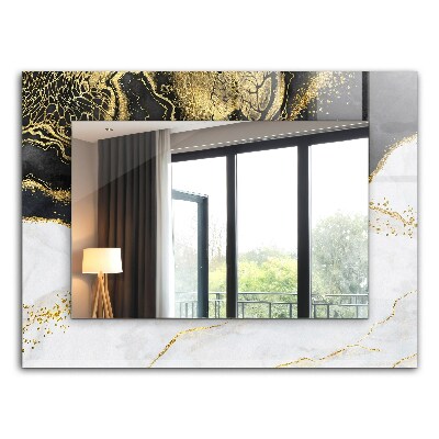 Wandspiegel decoratieve print Abstracte kunst in goud