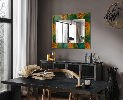 Wandspiegel met print Schedelvormige rozen
