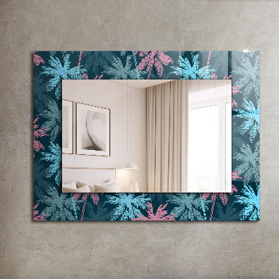 Wandspiegel met print Houten plank met structuur