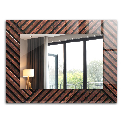 Wandspiegel met print Diagonale lijnen in bot