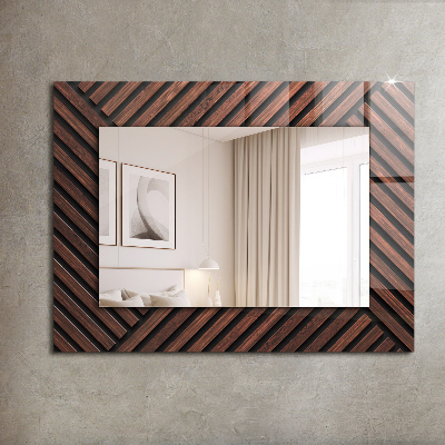 Wandspiegel met print Diagonale lijnen in bot