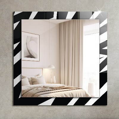 Spiegel met decoratie Geometrische motieven in wit en zwart
