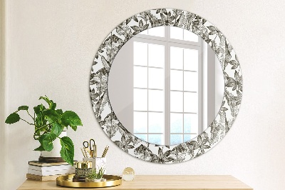 Ronde spiegel met decoratie Tropische bladeren