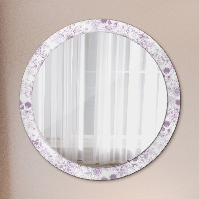 Bedrukte ronde spiegel Schedels