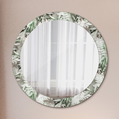 Bedrukte ronde spiegel Aquarelbladeren