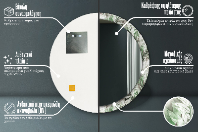 Bedrukte ronde spiegel Aquarelbladeren