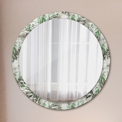 Bedrukte ronde spiegel Aquarelbladeren