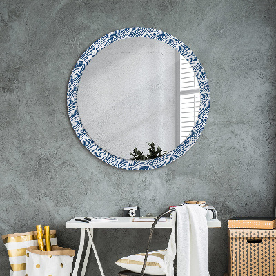 Ronde spiegel met decoratie Bladeren