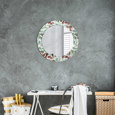 Bedrukte ronde spiegel Eucalyptus