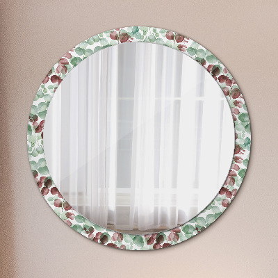 Bedrukte ronde spiegel Eucalyptus