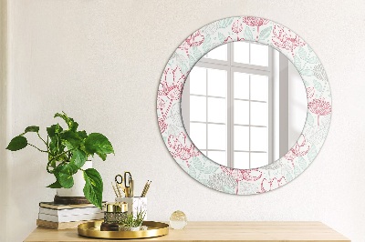 Ronde spiegel met decoratie Bloemen
