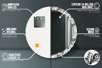 Ronde spiegel met bedrukte lijst Huisdierenkatten