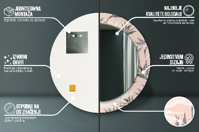 Ronde spiegel met decoratie Vogelparadijs