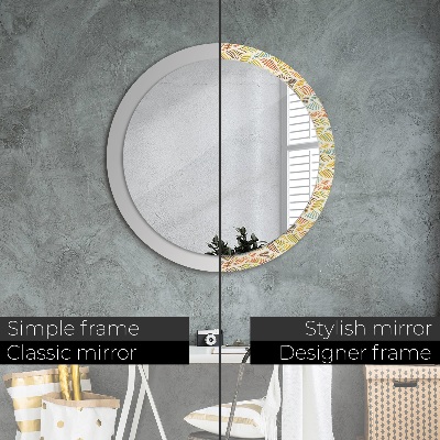 Bedrukte ronde spiegel Abstract