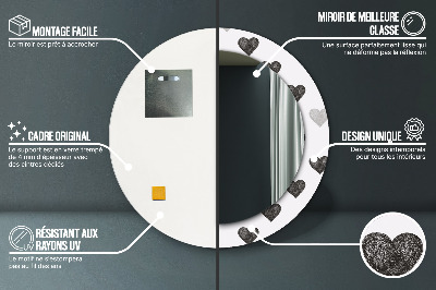Bedrukte ronde spiegel Abstracte harten