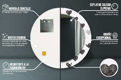 Bedrukte ronde spiegel Abstracte harten