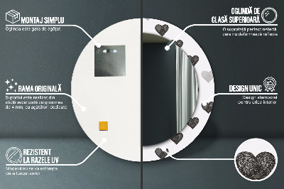 Bedrukte ronde spiegel Abstracte harten