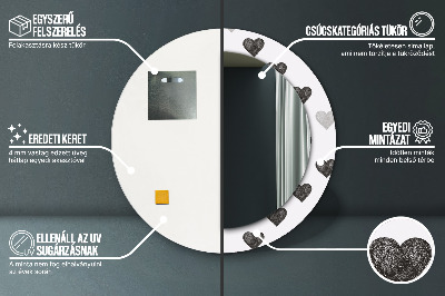 Bedrukte ronde spiegel Abstracte harten