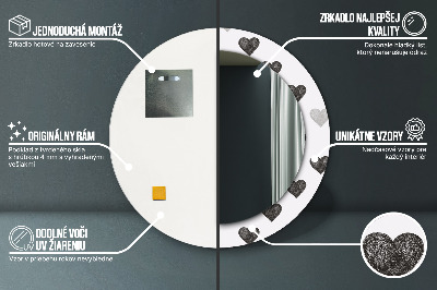 Bedrukte ronde spiegel Abstracte harten