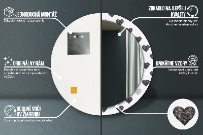 Bedrukte ronde spiegel Abstracte harten