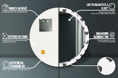 Bedrukte ronde spiegel Abstracte harten