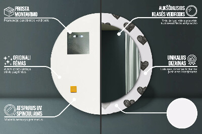 Bedrukte ronde spiegel Abstracte harten
