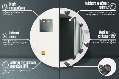 Bedrukte ronde spiegel Abstracte harten