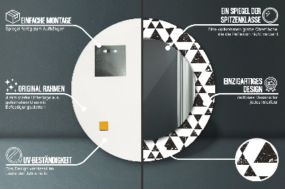 Bedrukte ronde spiegel Geometrie driehoeken