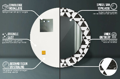 Bedrukte ronde spiegel Geometrie driehoeken