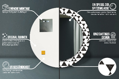 Bedrukte ronde spiegel Geometrie driehoeken