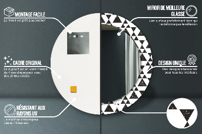 Bedrukte ronde spiegel Geometrie driehoeken