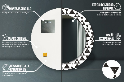 Bedrukte ronde spiegel Geometrie driehoeken