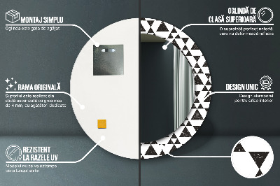 Bedrukte ronde spiegel Geometrie driehoeken