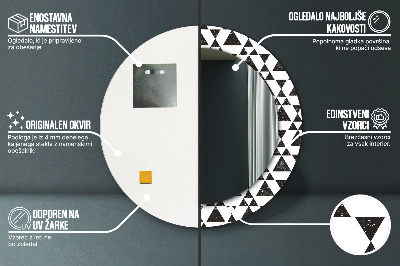 Bedrukte ronde spiegel Geometrie driehoeken