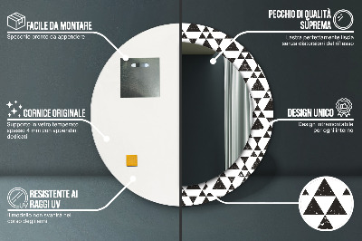 Bedrukte ronde spiegel Geometrie driehoeken