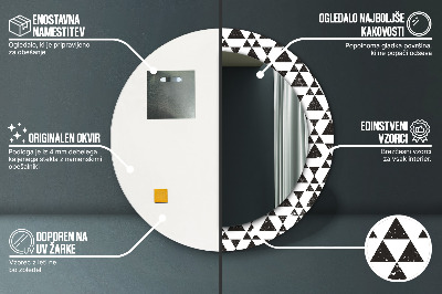 Bedrukte ronde spiegel Geometrie driehoeken