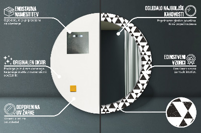 Bedrukte ronde spiegel Geometrie driehoeken