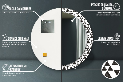 Bedrukte ronde spiegel Geometrie driehoeken