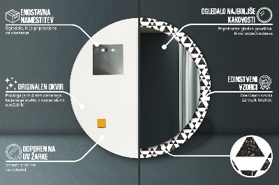 Bedrukte ronde spiegel Geometrie driehoeken