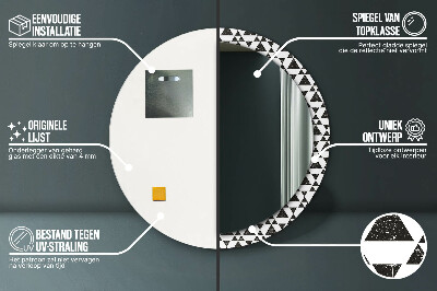 Bedrukte ronde spiegel Geometrie driehoeken