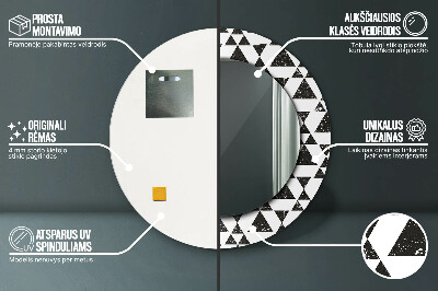 Bedrukte ronde spiegel Geometrie driehoeken