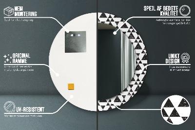 Bedrukte ronde spiegel Geometrie driehoeken