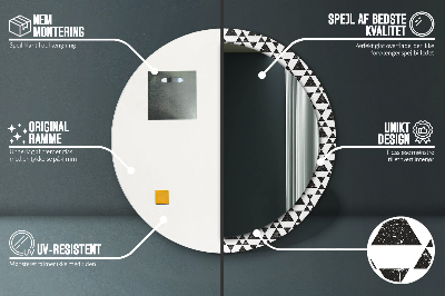 Bedrukte ronde spiegel Geometrie driehoeken