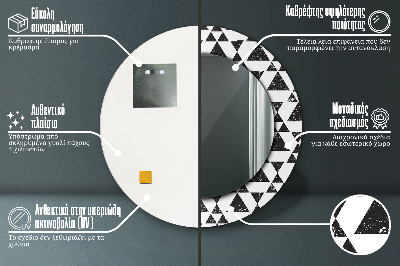 Bedrukte ronde spiegel Geometrie driehoeken